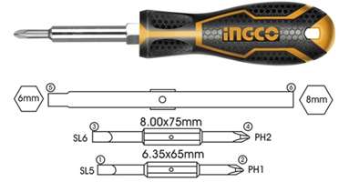 پیچ گوشتی 6 کاره