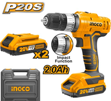 دریل پیچ کوشتی شارژی 20 ولت چکشی 2 باطری 